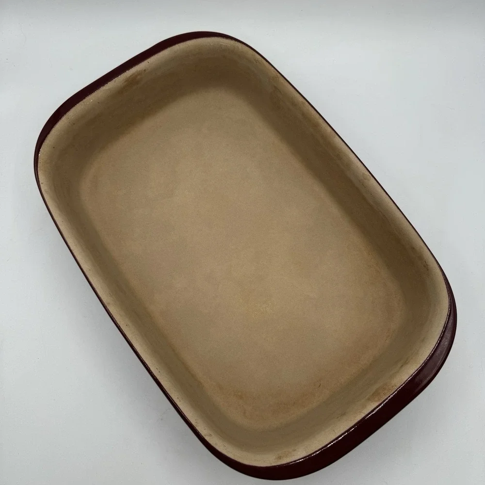 Pampered Chef 1338 Cranberry 9x13 New Traditions Baker Stoneware Seasoned Stone